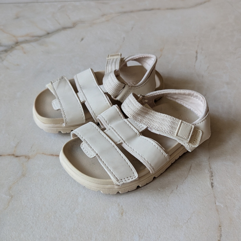 Zara | Kids Cream Strappy Comfort Sandals